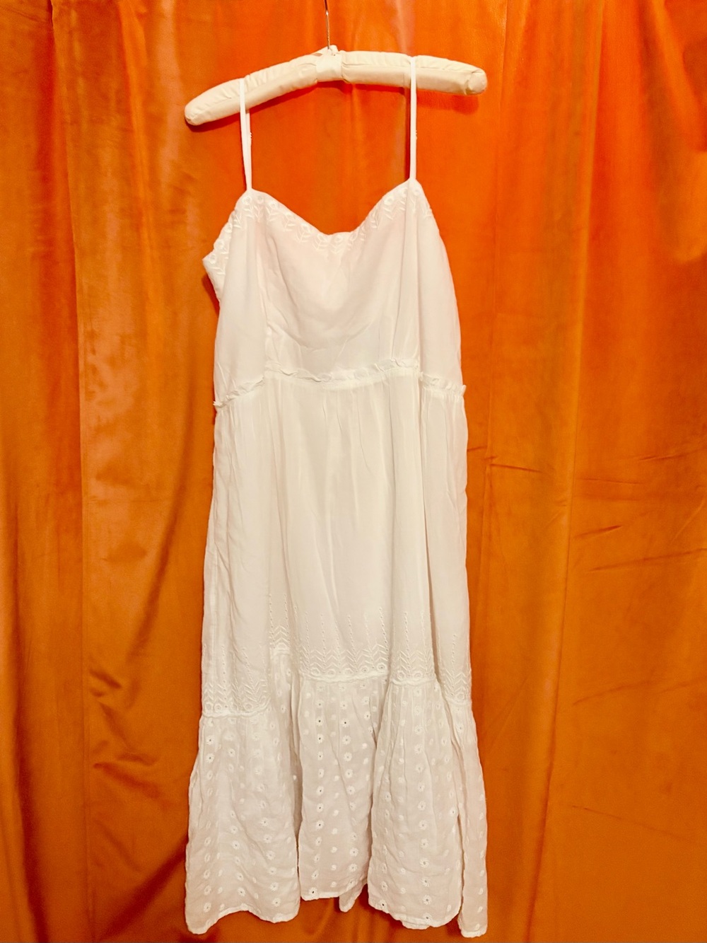 J. Crew White Cotton Eyelet Tiered Sundress